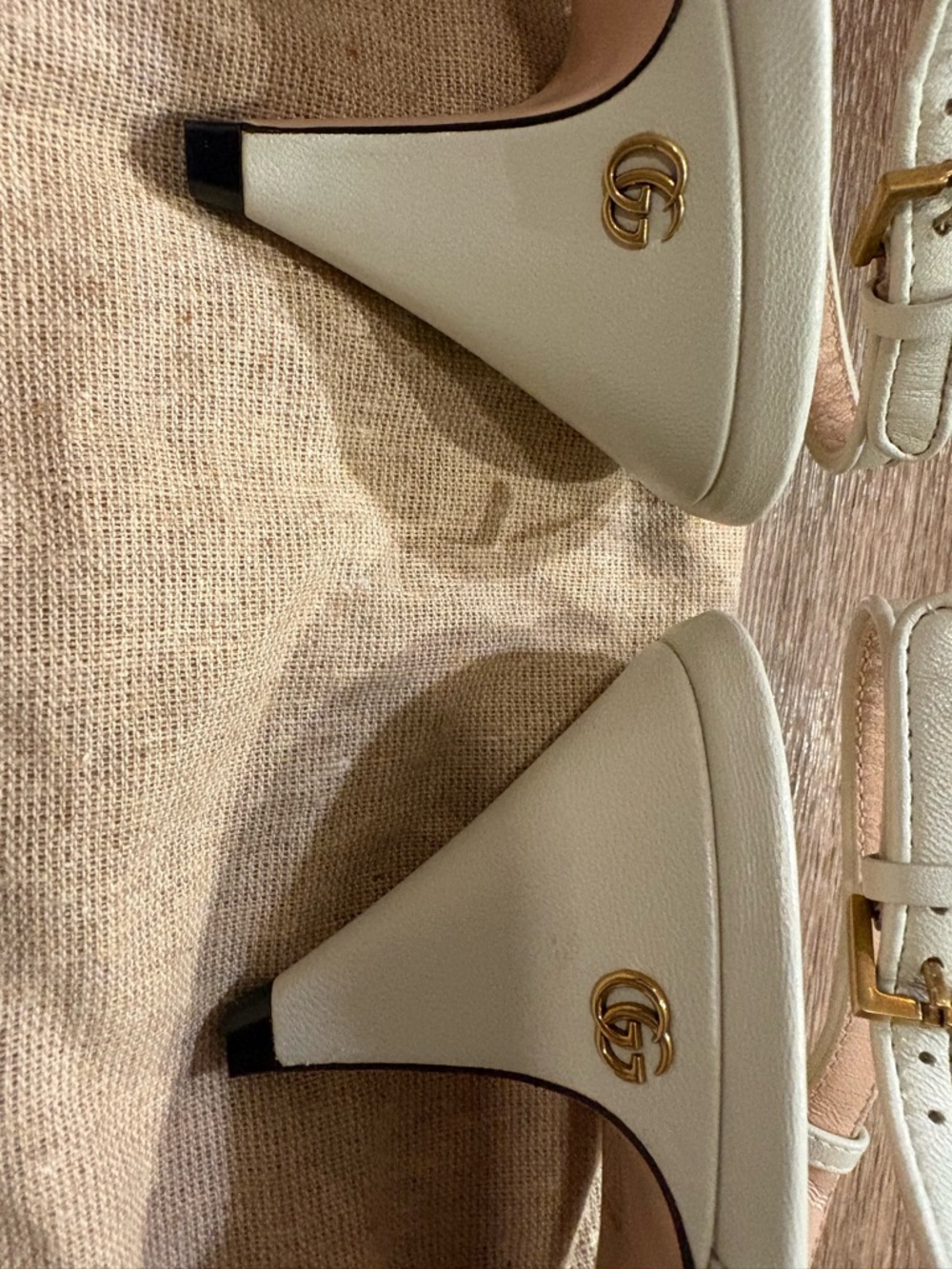 Gucci Matelasse Chevron Charlotte White Leather Slingback shoes Size 37.5 - Picture 6 of 9